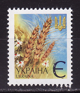 Украина _, 2005, Стандарт, Колоски пшеницы, Ромашки, 1 марка